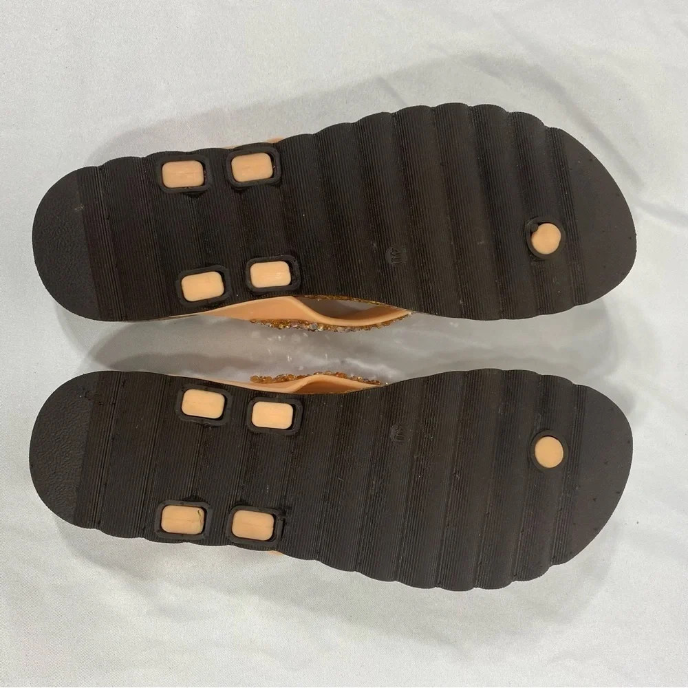 Oncai Glittery Cork Thong Sandals